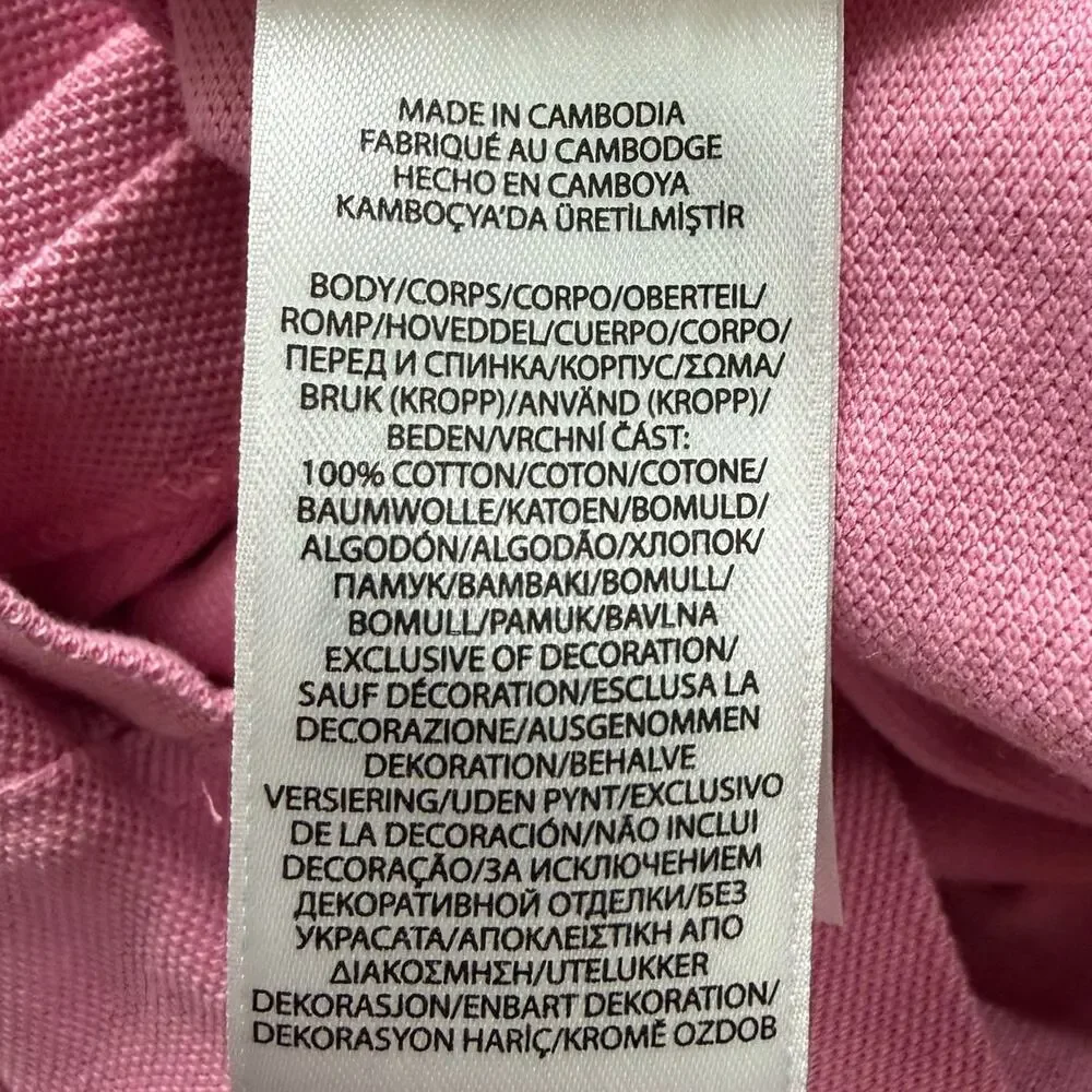 Polo Ralph Lauren Men's Classic Fit Polo Shirt Pink Cotton Size Medium Preppy
